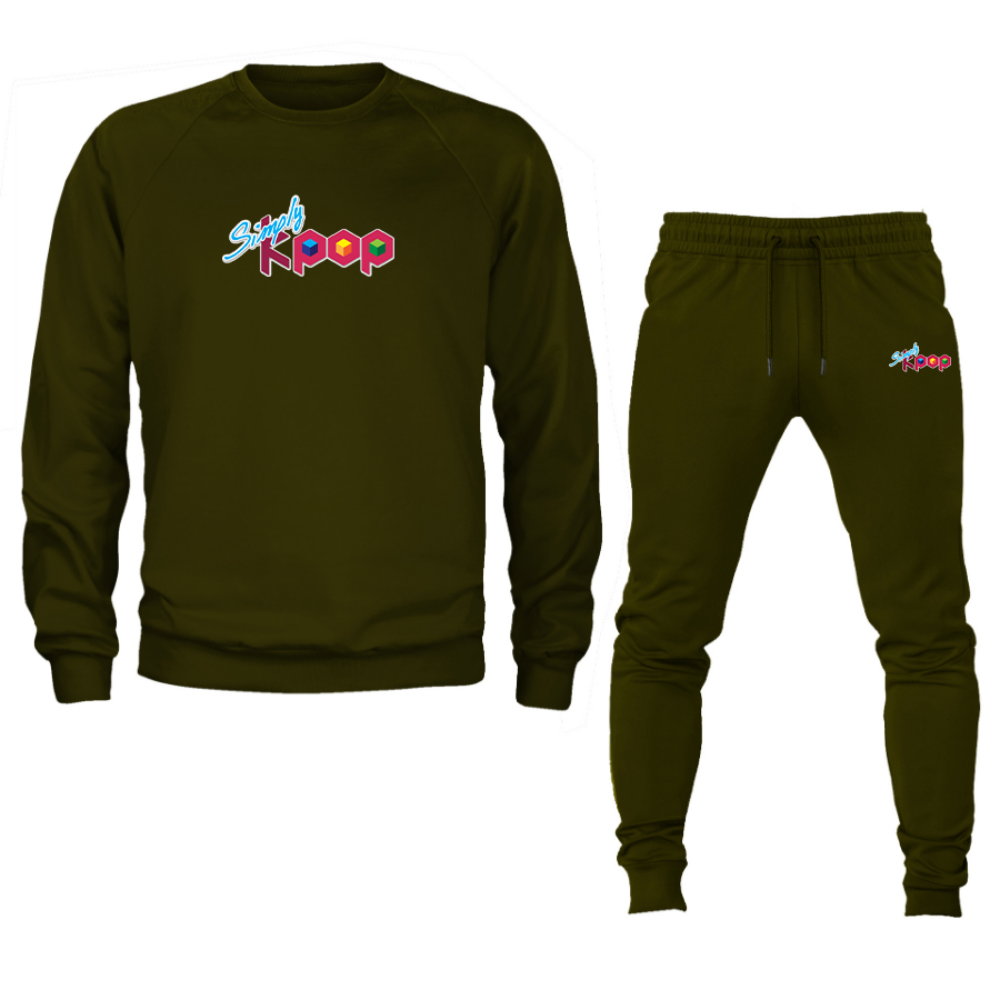 Men's  Simply Kpop  Crewneck Sweatshirt Joggers Suit