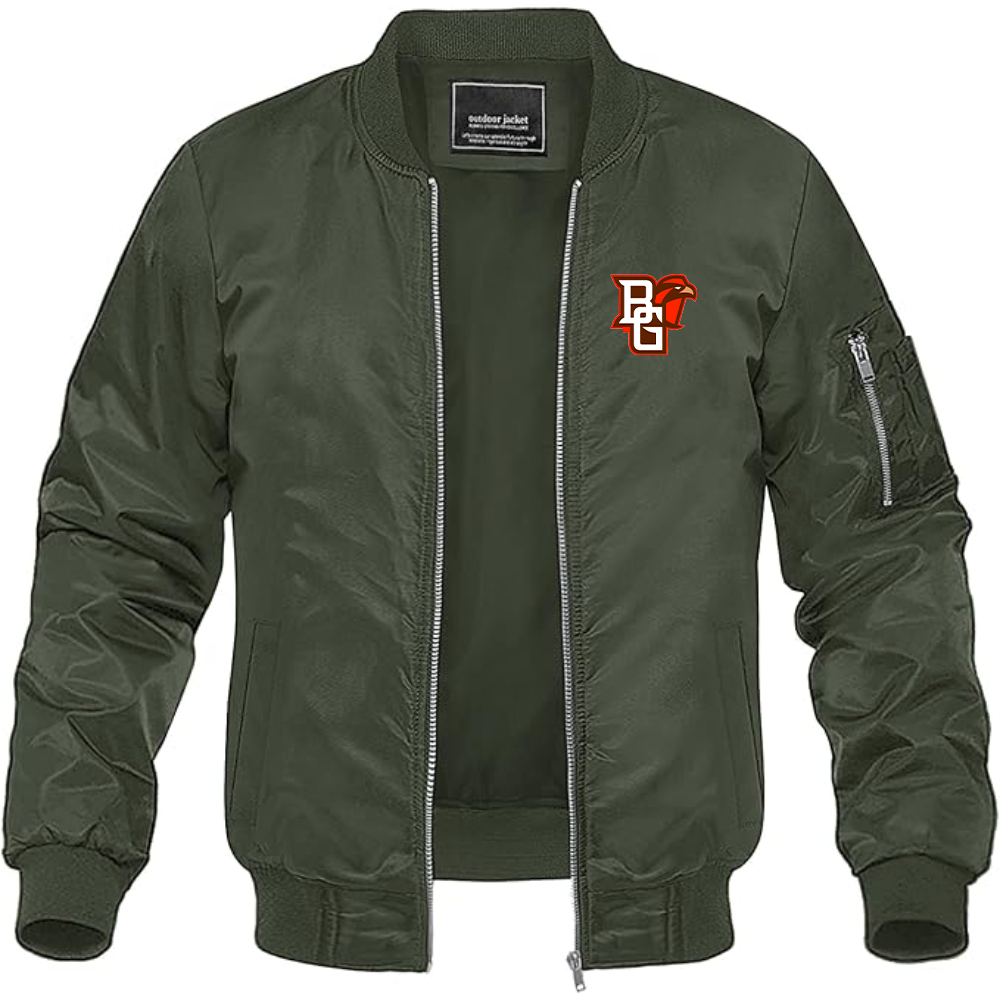 Men's Bowling Green Falcons  Lightweight Bomber Jacket Windbreaker Softshell Varsity Jacket Coat