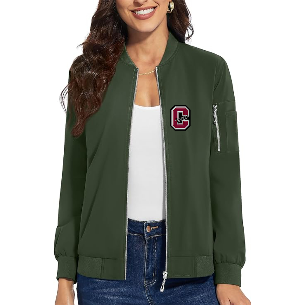Women's   Colgate Raiders Premium Bomber Jacket with Polished Detailing and Functional Sleeve Pocket Modern Luxury Outerwear
