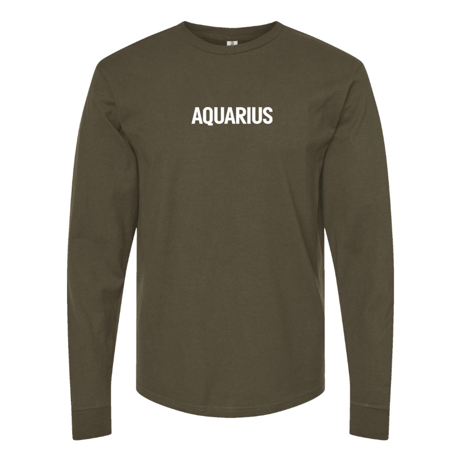Men's Aquarius Logo Cotton Long Sleeve T-Shirt