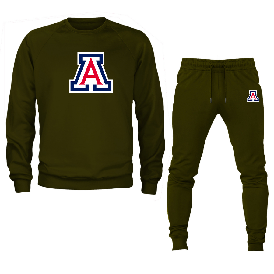Men's Arizona Wildcats Crewneck Sweatshirt Joggers Suit