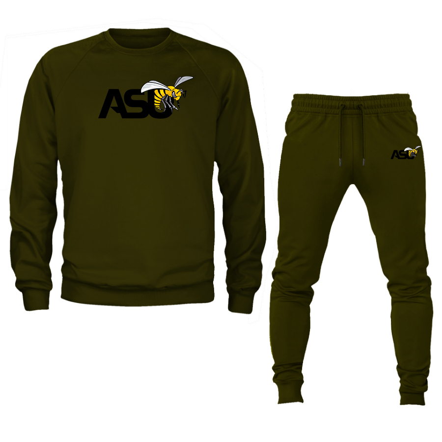 Men's Alabama State Hornets Crewneck Sweatshirt Joggers Suit