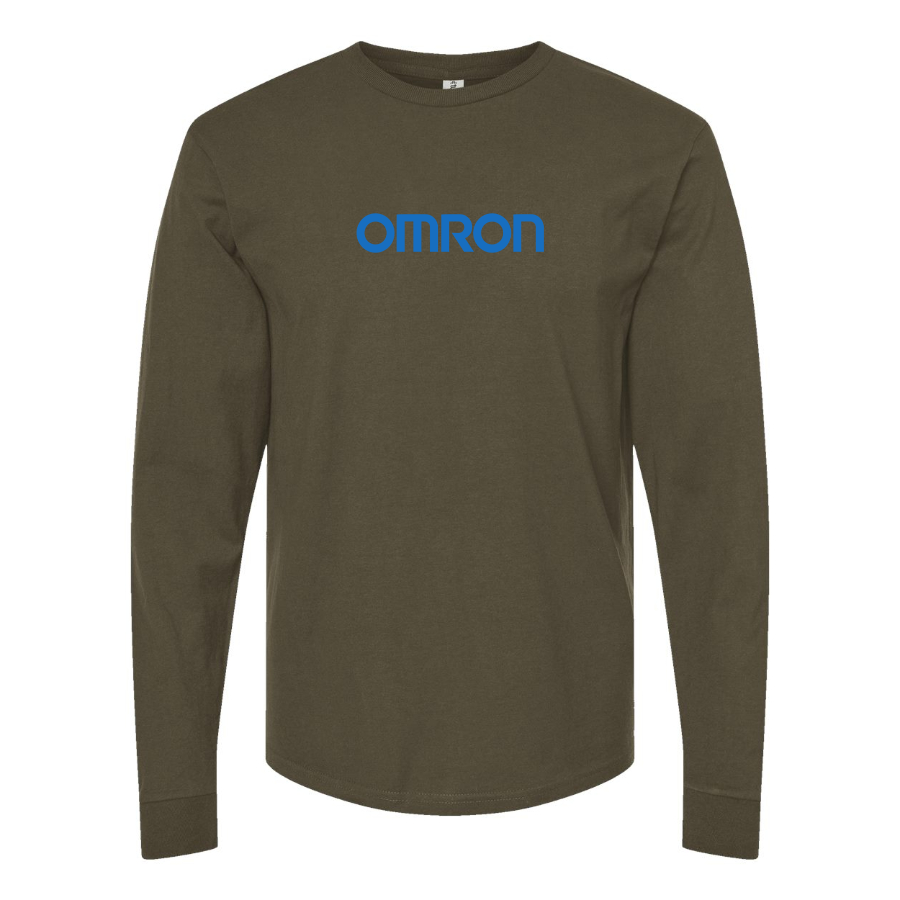 Men's Omron Logo Cotton Long Sleeve T-Shirt