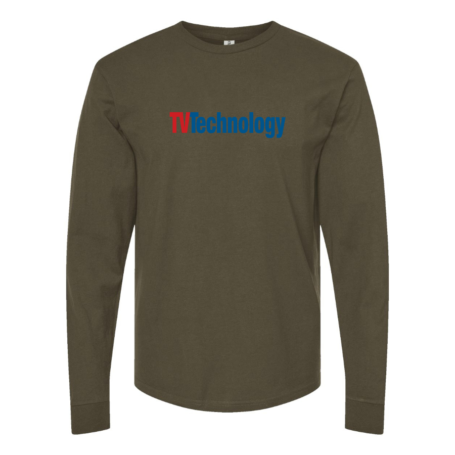 Men's TV Technology Logo Cotton Long Sleeve T-Shirt