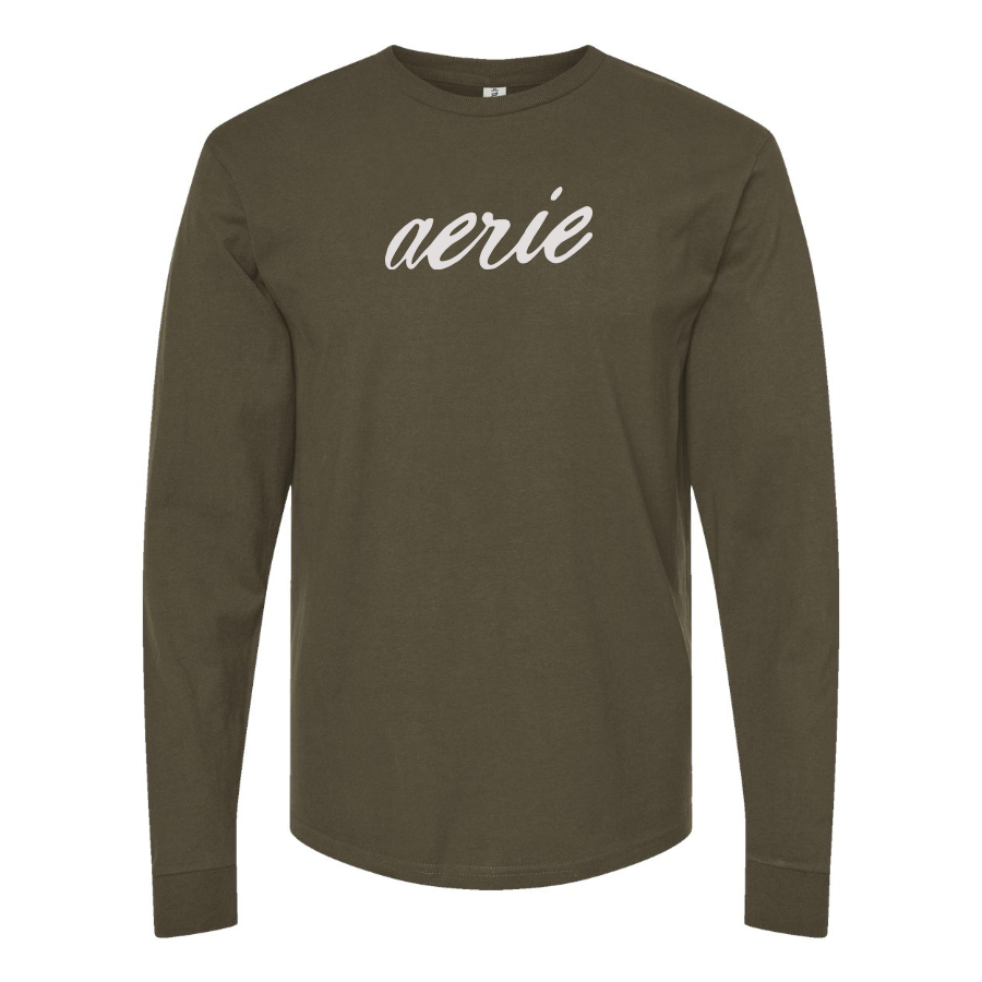 Men's Aerie Logo Cotton Long Sleeve T-Shirt