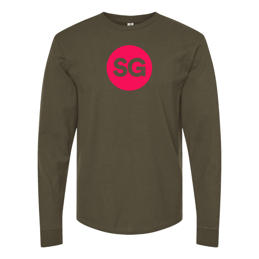 Men's Sofiagray Logo Cotton Long Sleeve T-Shirt
