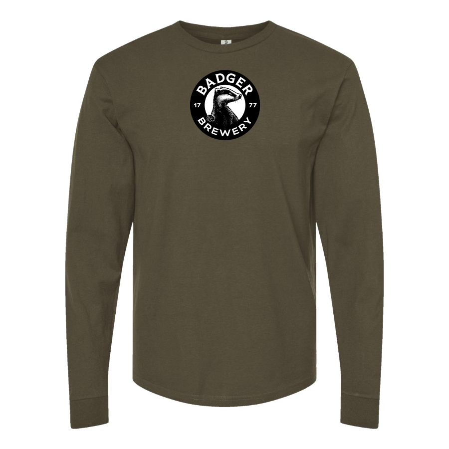 Men's Badger Brewery Logo Cotton Long Sleeve T-Shirt
