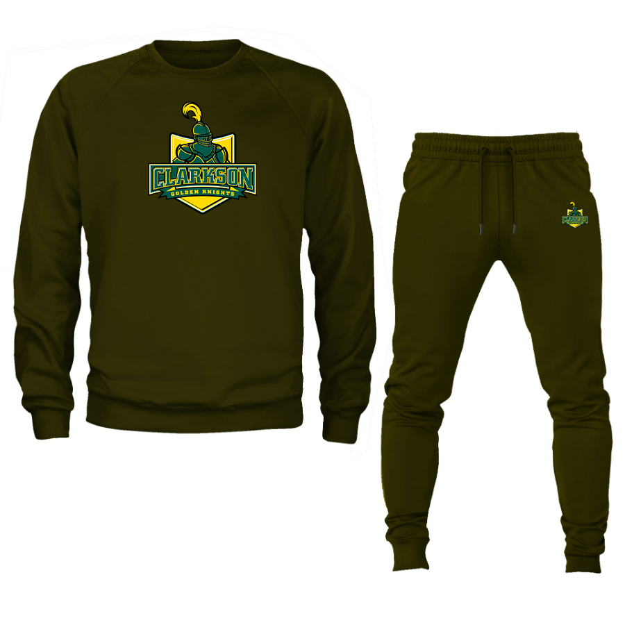 Men's Clarkson Golden Knights Crewneck Sweatshirt Joggers Suit