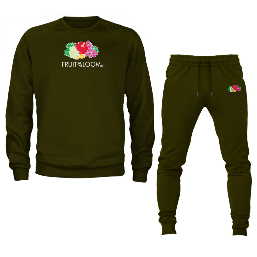 Men's Fruit Of the Loom Crewneck Sweatshirt Joggers Suit