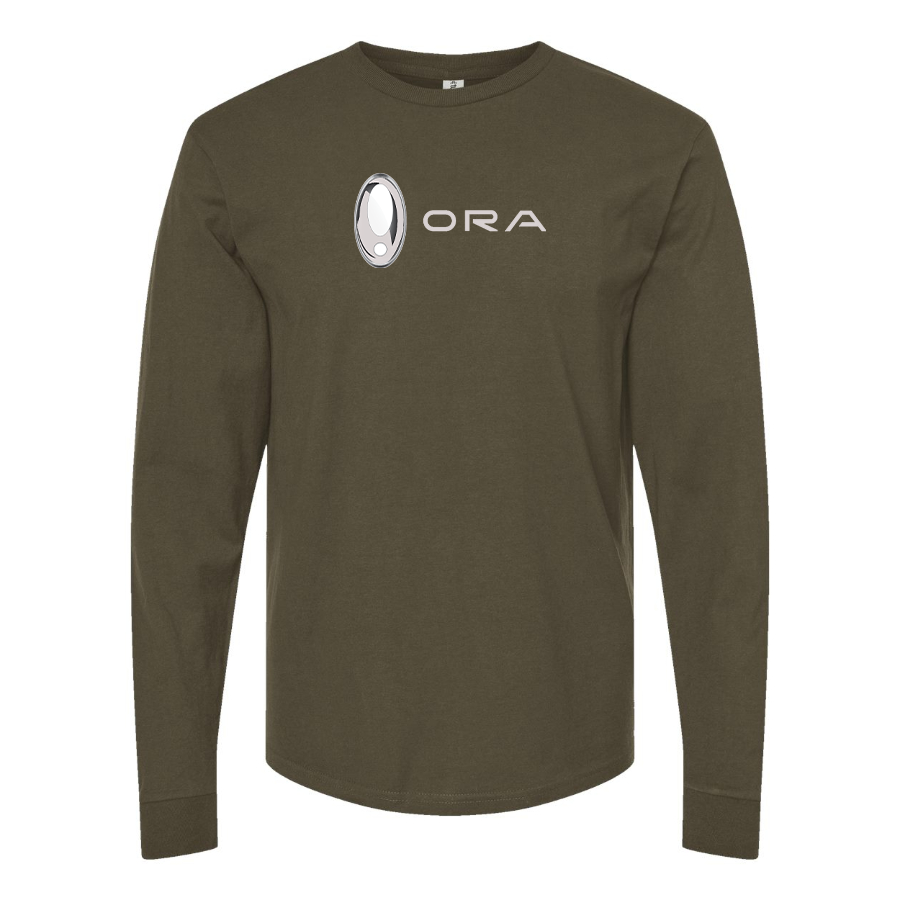 Men's ORA Logo Cotton Long Sleeve T-Shirt