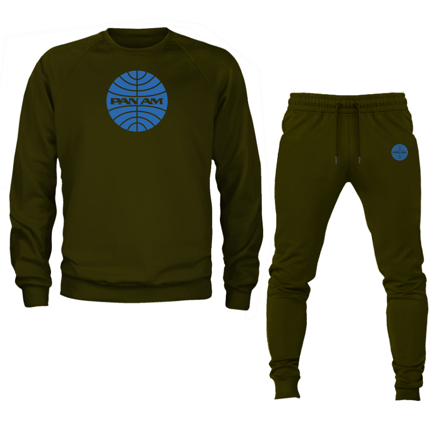 Men's  Pan Am  Crewneck Sweatshirt Joggers Suit