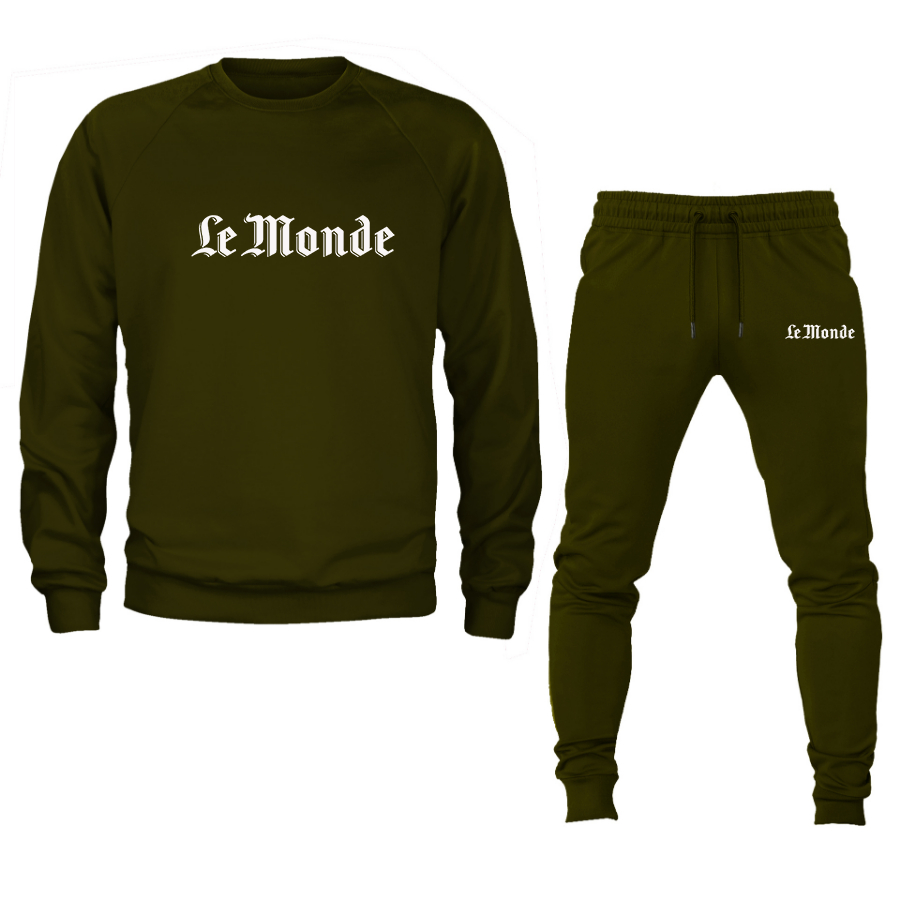 Men's Le Monde Crewneck Sweatshirt Joggers Suit