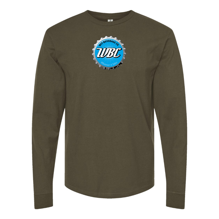 Men's Wit Beverage Company Logo Cotton Long Sleeve T-Shirt