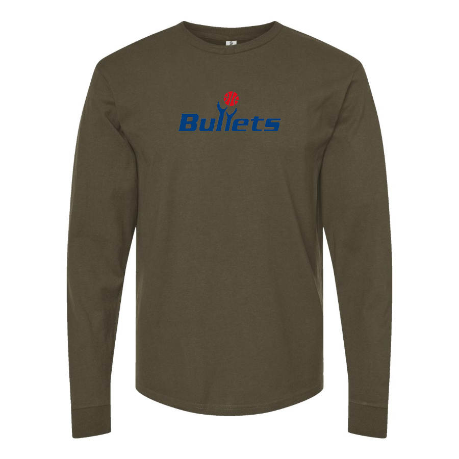 Men's Baltimore Bullets  Logo Cotton Long Sleeve T-Shirt