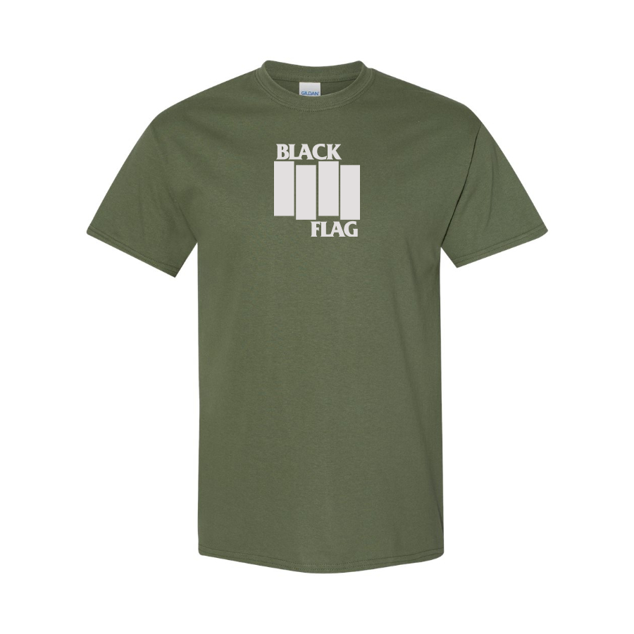 Men's Black Flag Logo Cotton T-Shirt