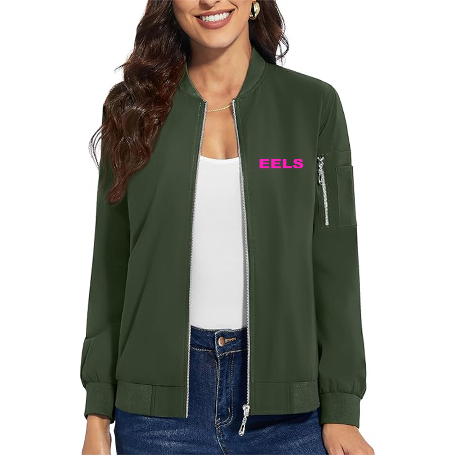 Women's Eels Premium Bomber Jacket with Polished Detailing and Functional Sleeve Pocket Modern Luxury Outerwear