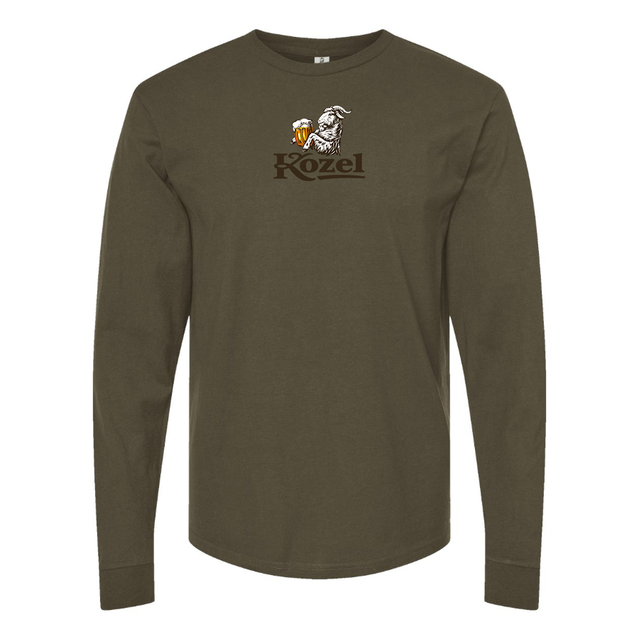 Men's Velkopopovicky Kozel Logo Cotton Long Sleeve T-Shirt