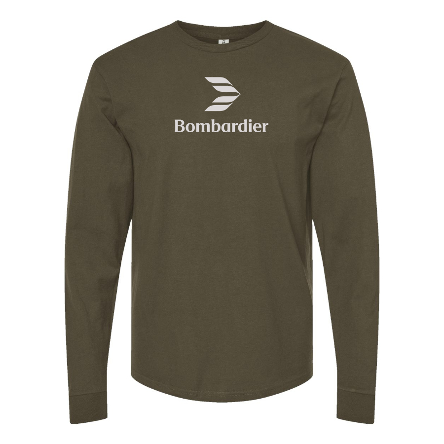 Men's Bombardier Logo Cotton Long Sleeve T-Shirt