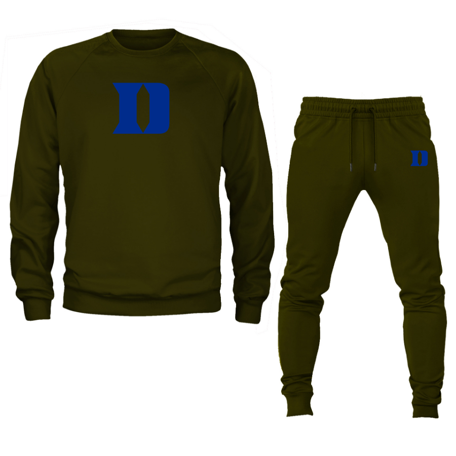 Men's Duke Blue Devils Crewneck Sweatshirt Joggers Suit