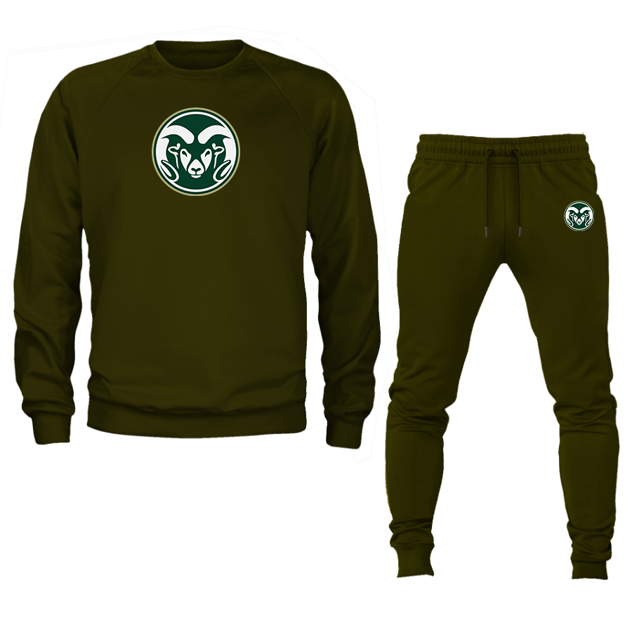 Men's  Colorado State Rams Crewneck Sweatshirt Joggers Suit