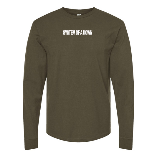 Men's  System Of A Down Logo Cotton Long Sleeve T-Shirt