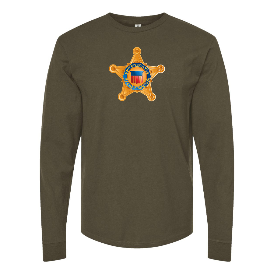 Men's Secret Service Star Logo  Cotton Long Sleeve T-Shirt