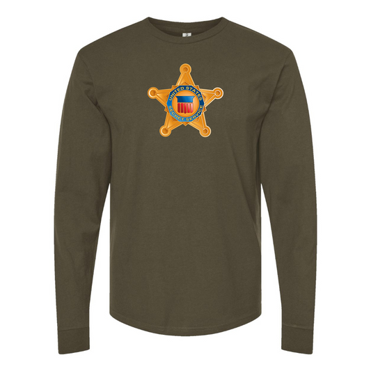 Men's Secret Service Star Logo  Cotton Long Sleeve T-Shirt