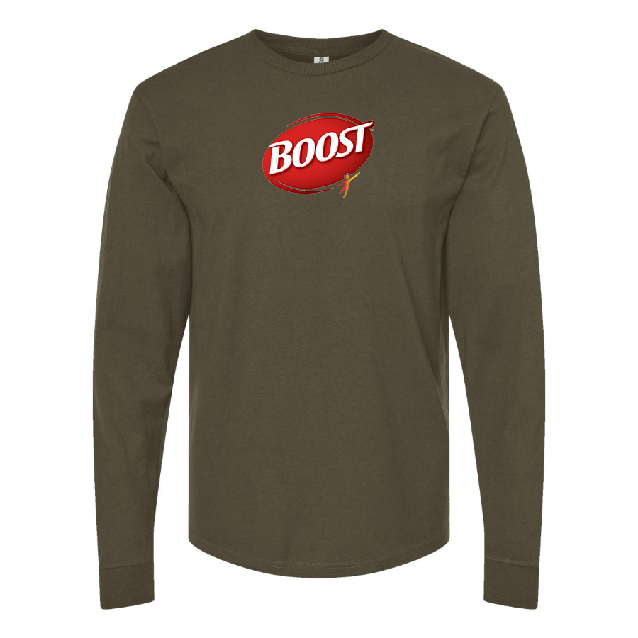 Men's Boost Logo Cotton Long Sleeve T-Shirt