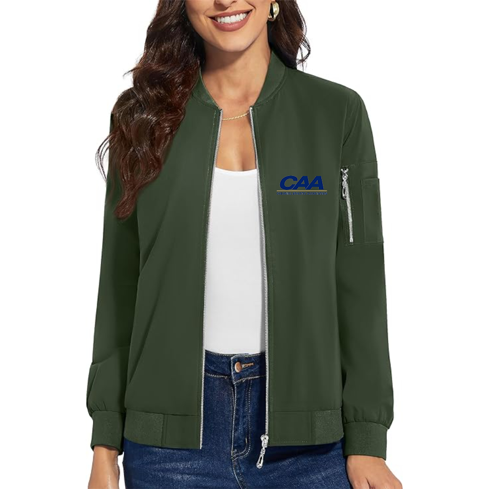 Women's   Colonial Athletic Association Premium Bomber Jacket with Polished Detailing and Functional Sleeve Pocket Modern Luxury Outerwear