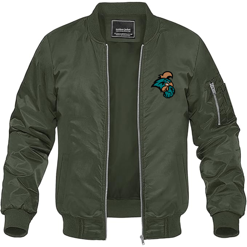 Men's Coastal Carolina Chanticleers Lightweight Bomber Jacket Windbreaker Softshell Varsity Jacket Coat