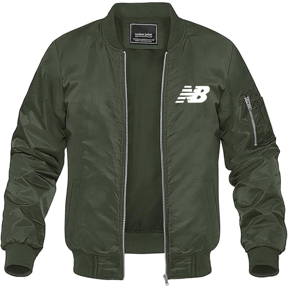 Men's New Balance Logo  Lightweight Bomber Jacket Windbreaker Softshell Varsity Jacket Coat