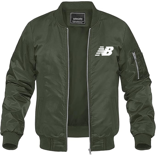 Men's New Balance Logo  Lightweight Bomber Jacket Windbreaker Softshell Varsity Jacket Coat