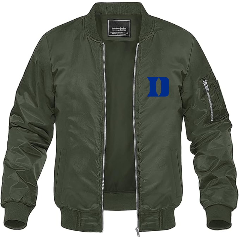 Men's  Duke Blue Devils Lightweight Bomber Jacket Windbreaker Softshell Varsity Jacket Coat