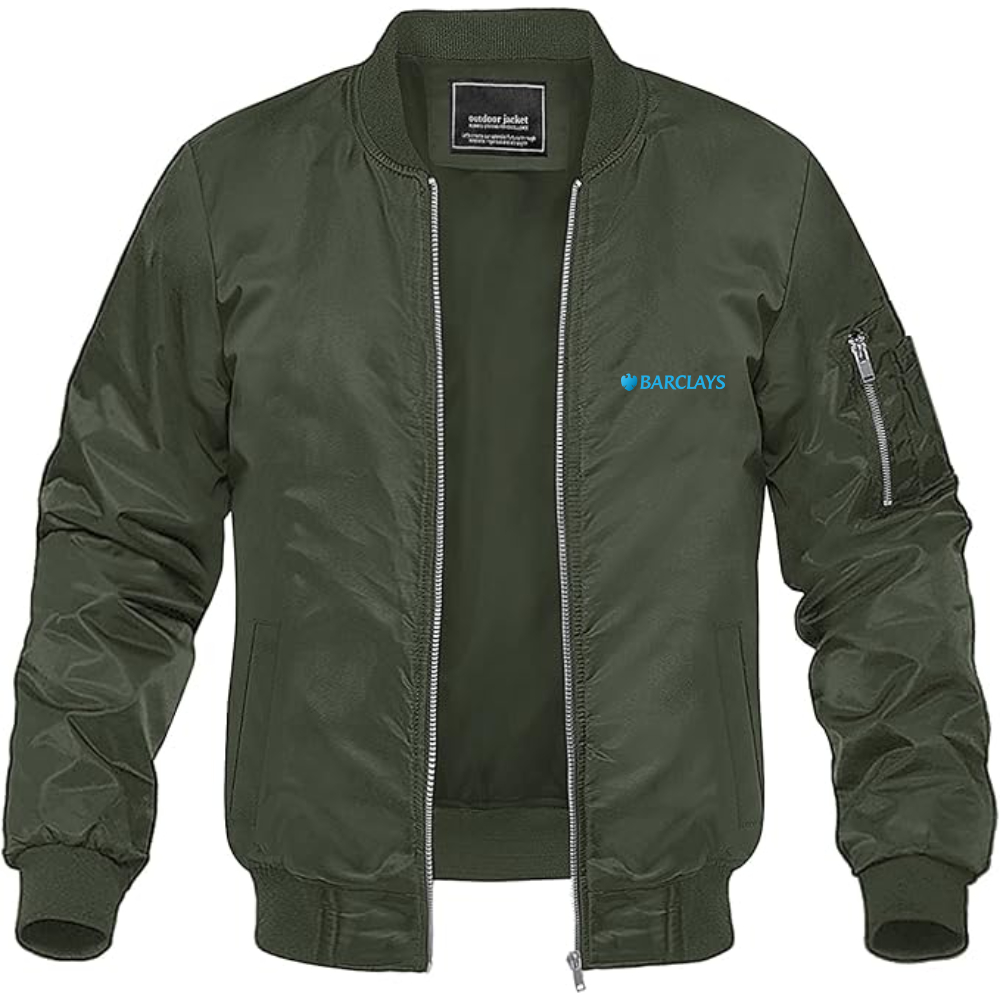 Men's Barclays  Lightweight Bomber Jacket Windbreaker Softshell Varsity Jacket Coat