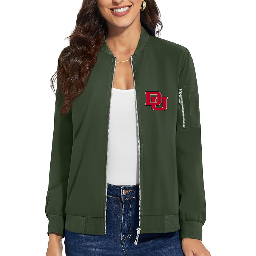 Women's Denver Pioneers  Premium Bomber Jacket with Polished Detailing and Functional Sleeve Pocket Modern Luxury Outerwear