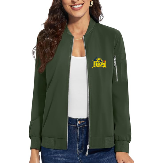 Women's  Drexel Dragons Premium Bomber Jacket with Polished Detailing and Functional Sleeve Pocket Modern Luxury Outerwear