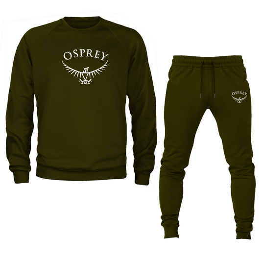 Men's  Osprey Black Crewneck Sweatshirt Joggers Suit