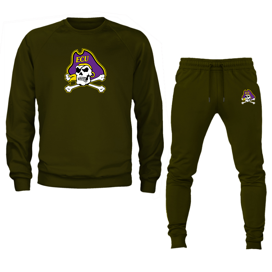 Men's  East Carolina Pirates Crewneck Sweatshirt Joggers Suit