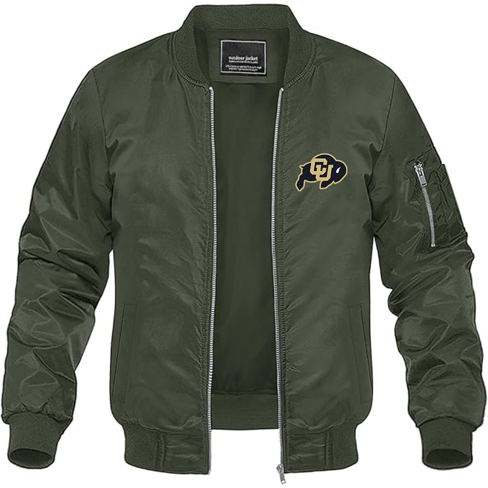 Men's  Colorado Buffaloes Lightweight Bomber Jacket Windbreaker Softshell Varsity Jacket Coat