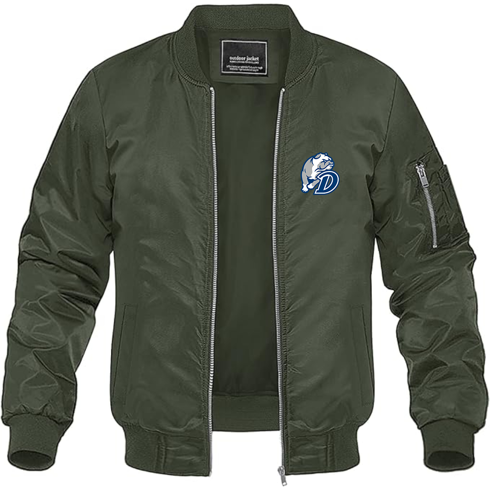 Men's Drake Bulldogs Lightweight Bomber Jacket Windbreaker Softshell Varsity Jacket Coat