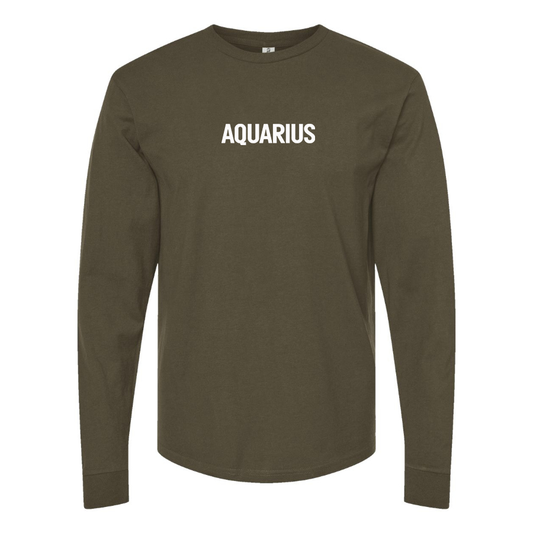 Men's Aquarius Logo Cotton Long Sleeve T-Shirt