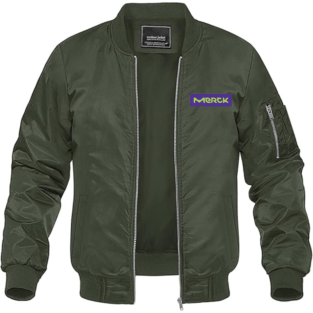 Men's  Merck KGaA Logo Lightweight Bomber Jacket Windbreaker Softshell Varsity Jacket Coat