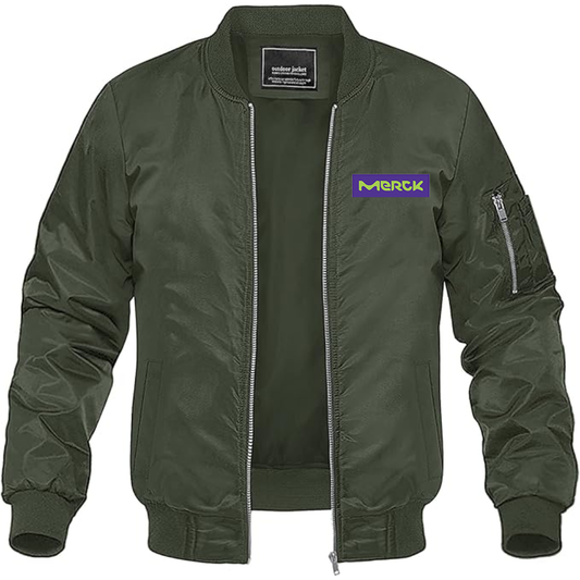 Men's  Merck KGaA Logo Lightweight Bomber Jacket Windbreaker Softshell Varsity Jacket Coat