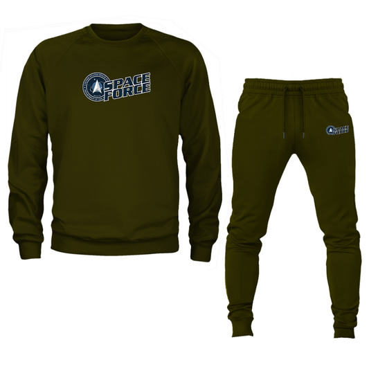 Men's   Space Force Crewneck Sweatshirt Joggers Suit