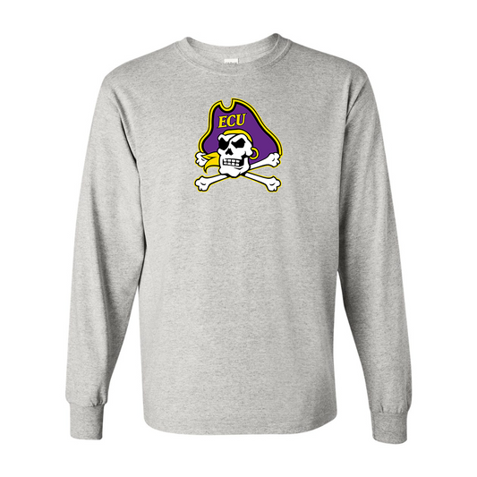 Men's East Carolina Pirates Gildan Heavy Cotton Long Sleeve T-Shirt