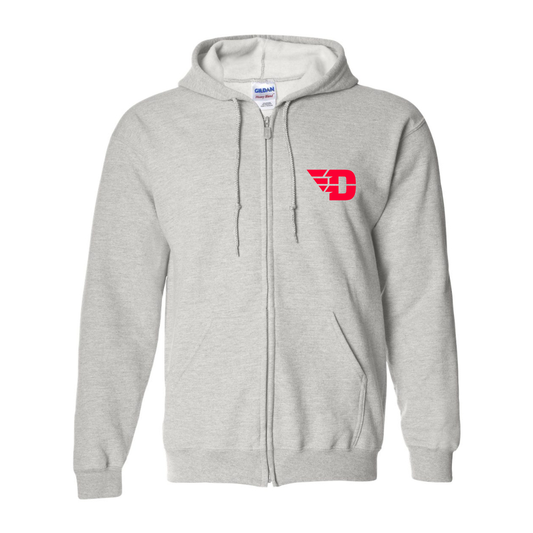 Men's Dayton Flyers  Gildan  Heavy Blend Full Zip Hooded Sweatshirt