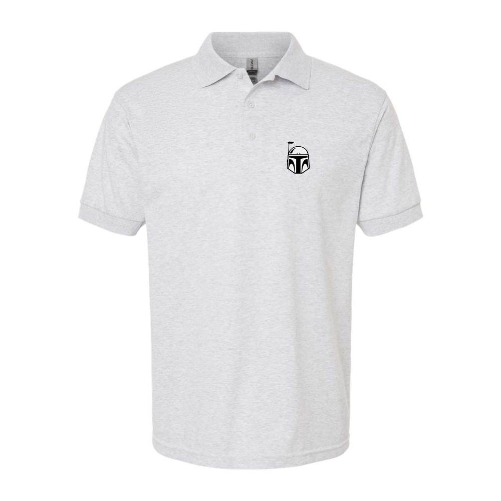Men's Star Wars Boba Fett Helmet Dry Blend Jersey Polo