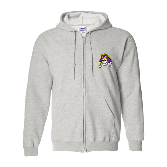Men's   East Carolina Pirates  Gildan  Heavy Blend Full Zip Hooded Sweatshirt