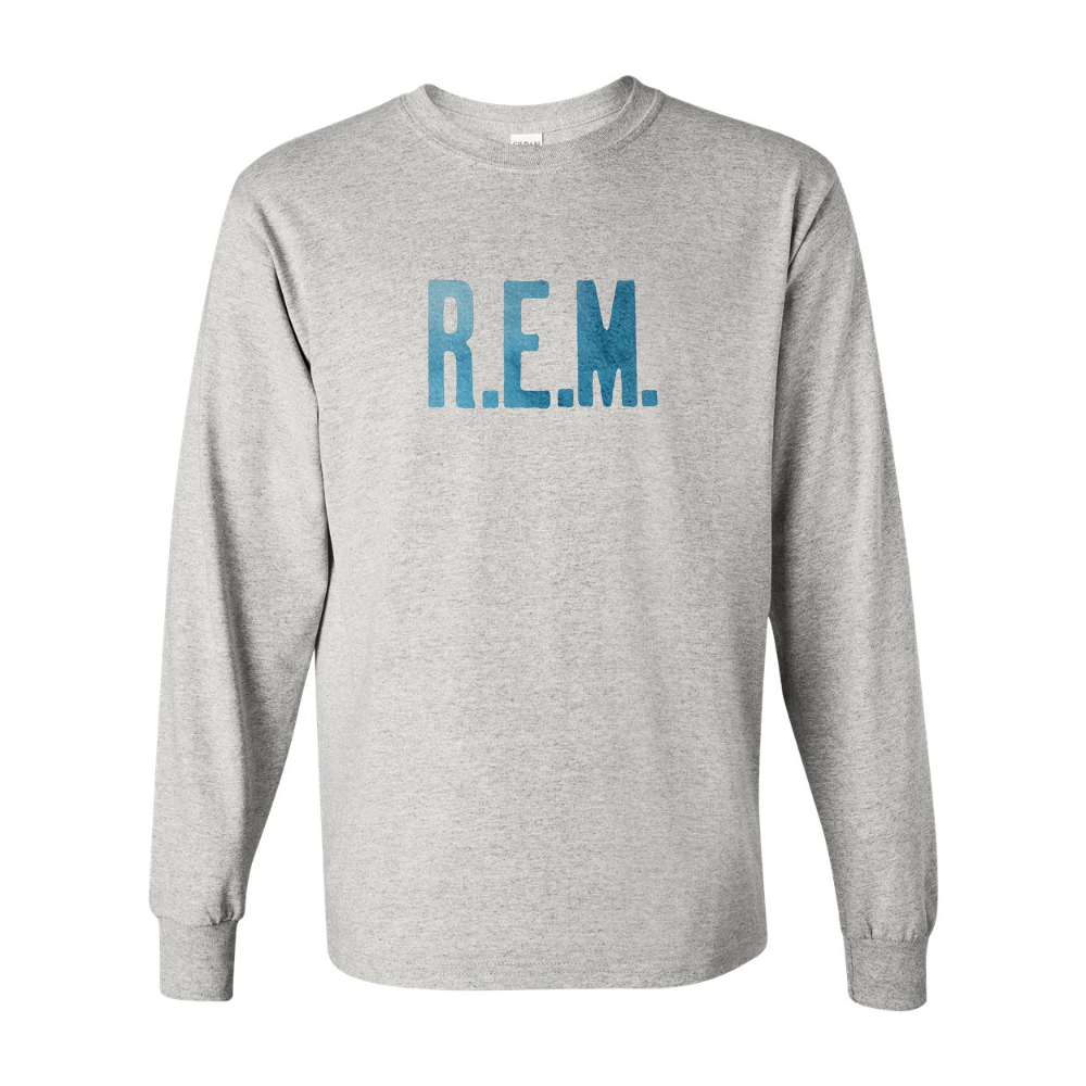 Men's  R.E.M. Blue  Gildan Heavy Cotton Long Sleeve T-Shirt