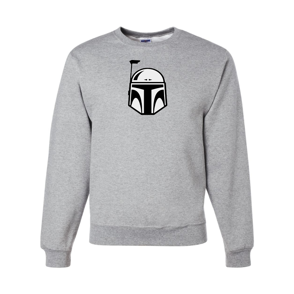 Men's Star Wars Boba Fett Helmet JERZEES NuBlend Crewneck Sweatshirt